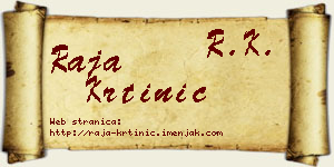 Raja Krtinić vizit kartica